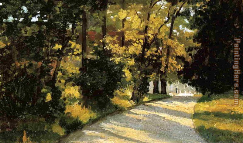Yerres, Path Through the Woods in the Park painting - Gustave Caillebotte Yerres, Path Through the Woods in the Park art painting